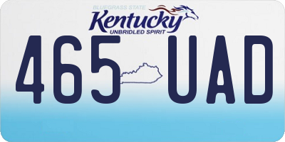 KY license plate 465UAD