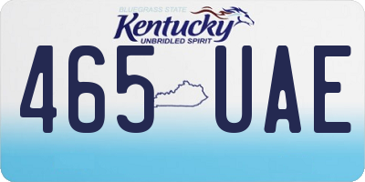 KY license plate 465UAE