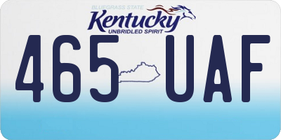 KY license plate 465UAF
