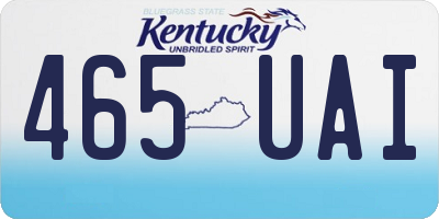 KY license plate 465UAI