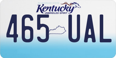KY license plate 465UAL