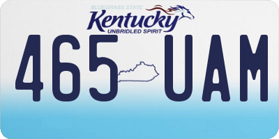 KY license plate 465UAM
