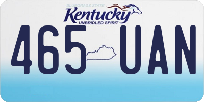 KY license plate 465UAN
