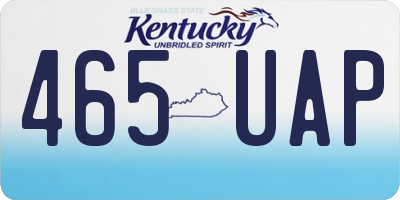 KY license plate 465UAP