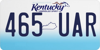 KY license plate 465UAR