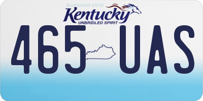 KY license plate 465UAS