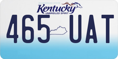 KY license plate 465UAT
