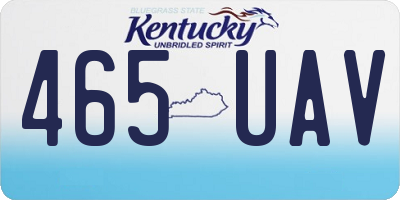 KY license plate 465UAV