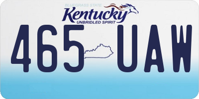 KY license plate 465UAW