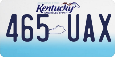 KY license plate 465UAX