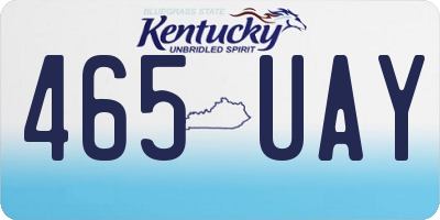 KY license plate 465UAY