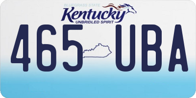 KY license plate 465UBA