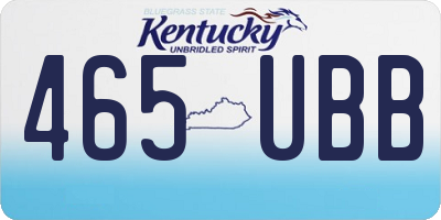 KY license plate 465UBB