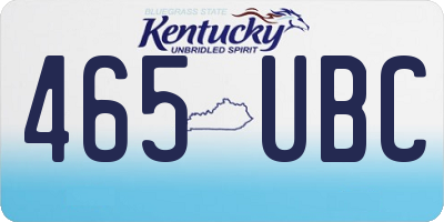 KY license plate 465UBC