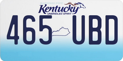 KY license plate 465UBD