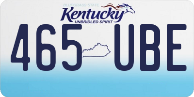 KY license plate 465UBE