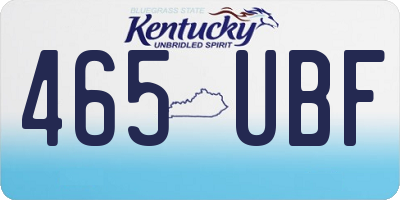 KY license plate 465UBF