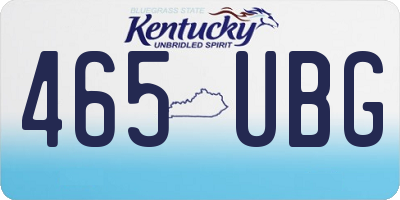 KY license plate 465UBG