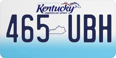 KY license plate 465UBH