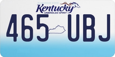 KY license plate 465UBJ