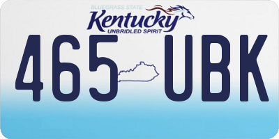 KY license plate 465UBK