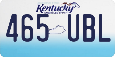 KY license plate 465UBL