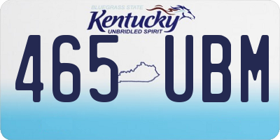 KY license plate 465UBM