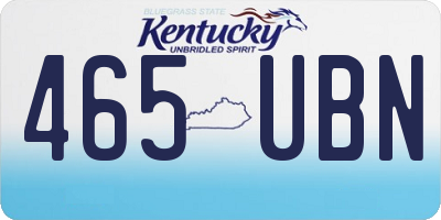 KY license plate 465UBN