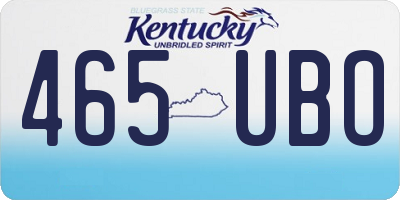 KY license plate 465UBO