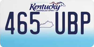 KY license plate 465UBP