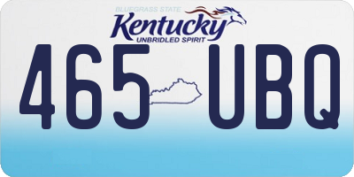 KY license plate 465UBQ