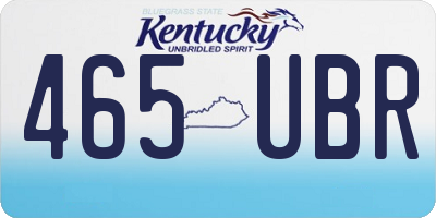 KY license plate 465UBR