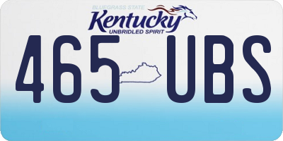 KY license plate 465UBS