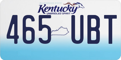 KY license plate 465UBT