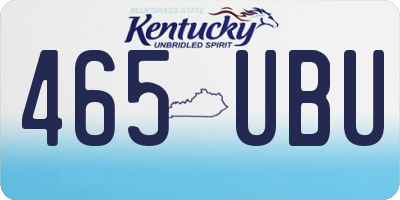 KY license plate 465UBU