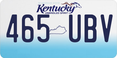 KY license plate 465UBV