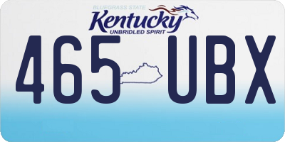 KY license plate 465UBX