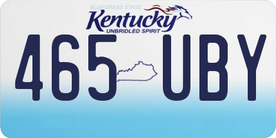 KY license plate 465UBY