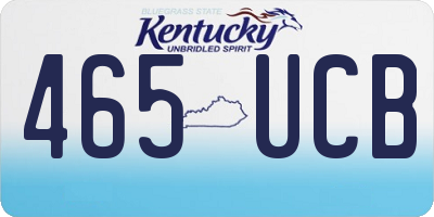 KY license plate 465UCB