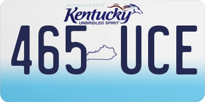KY license plate 465UCE