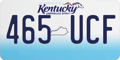 KY license plate 465UCF
