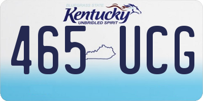 KY license plate 465UCG