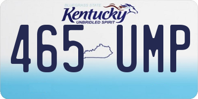 KY license plate 465UMP