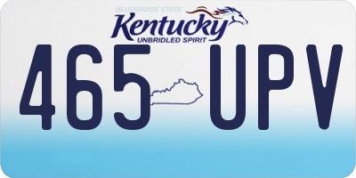 KY license plate 465UPV