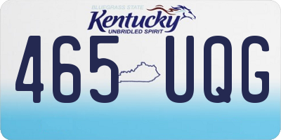KY license plate 465UQG