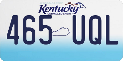 KY license plate 465UQL