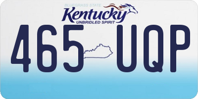 KY license plate 465UQP