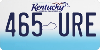 KY license plate 465URE