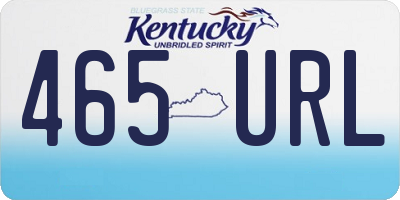 KY license plate 465URL