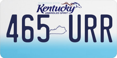 KY license plate 465URR